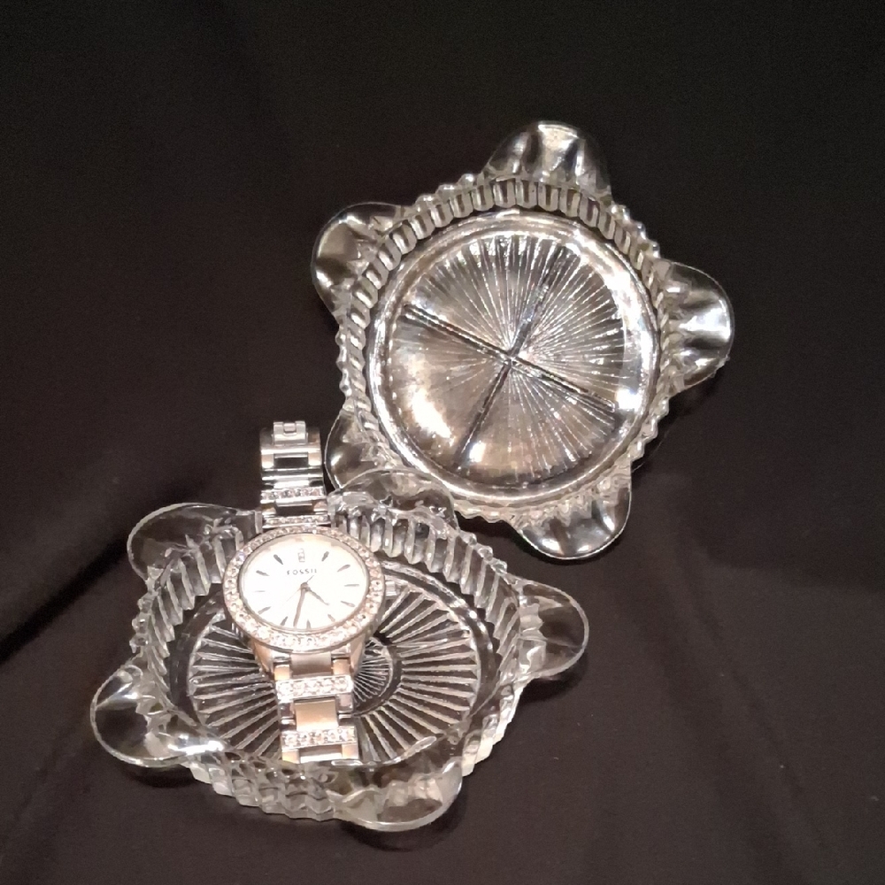 Vintage Crystal Jewlery Dish Set